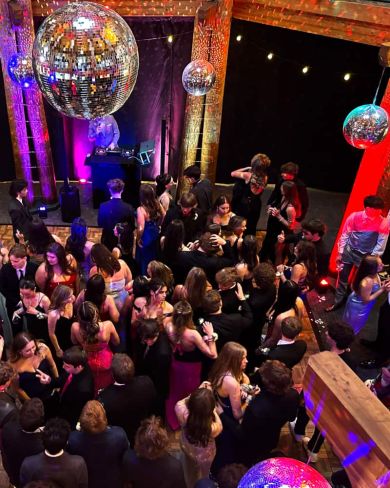 Disco balls dance floor