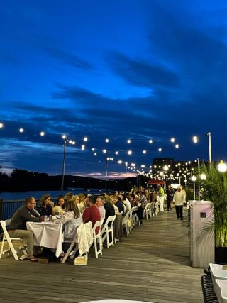 Event space with lights overhead